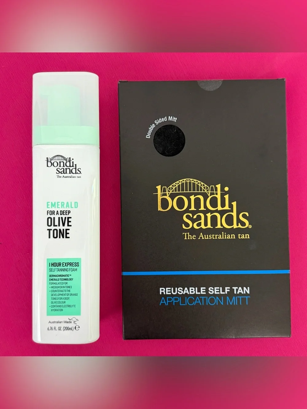 Bondi Sands Emerald 1 Hour Self Tanner (Med.Skin Tone) & Reusable Self Tan Mitt